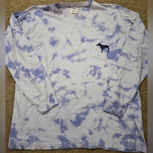 PINK Victoria's Secret Tie Dye Long Sleeved Pocket Tee - Picture 3 of 5